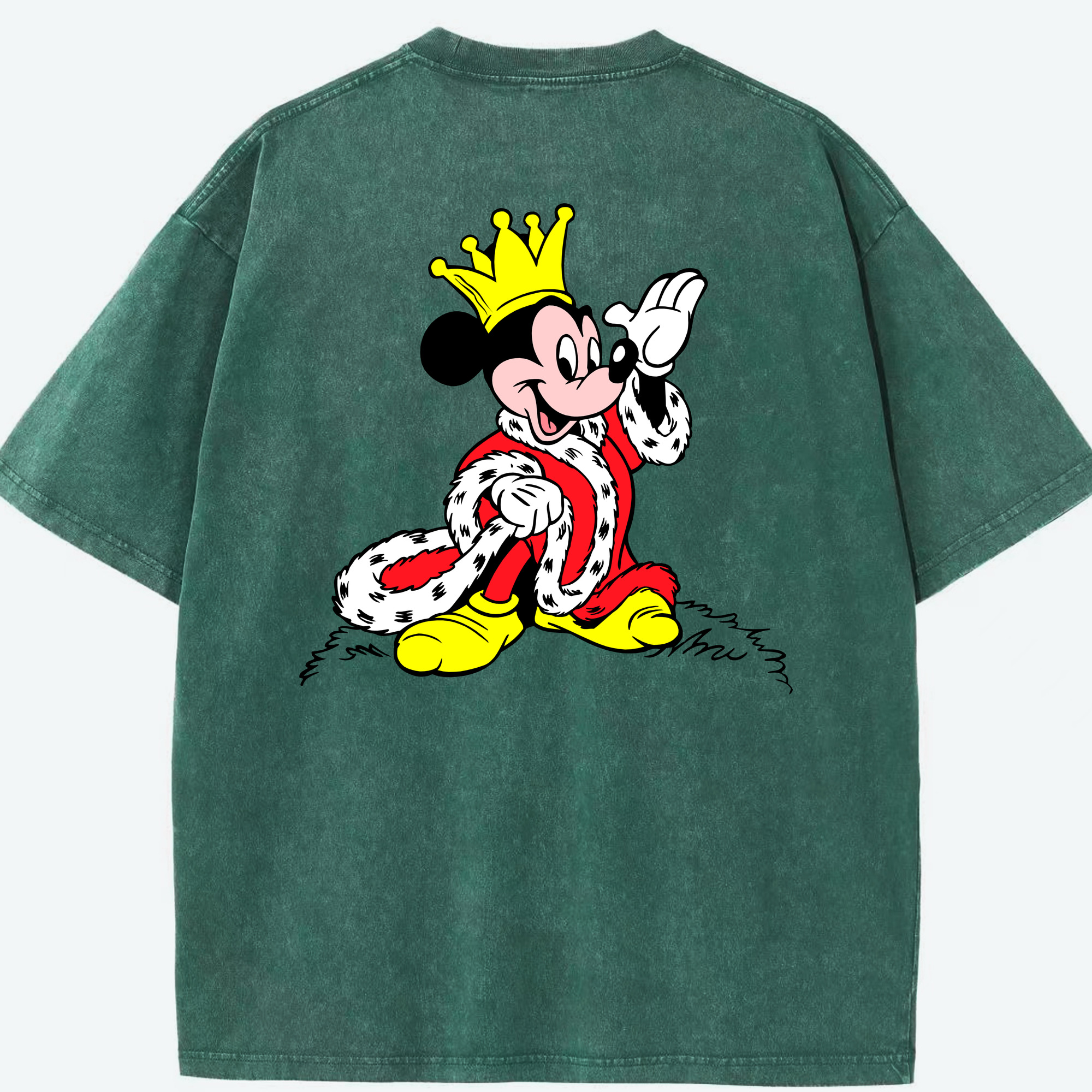 （画像用） ミッキーマウス Mickey Mouse 綿100% ヴィンテージ風 半袖Tシャツ（背面プリント）
